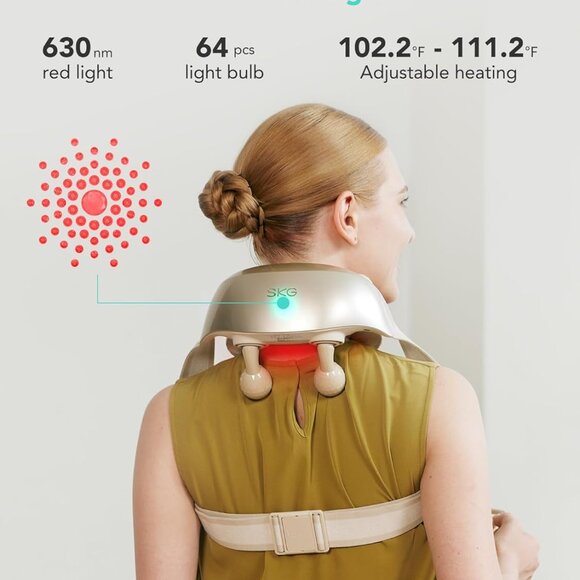 SKG Shiatsu Neck Shoulder Massager with Heat Pain Relief Deep Tissue H7 Ultra - Picture 4 of 9